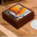 Hawaii Bird of Paradise Plant Floral Gift Box<br><div class="desc">Store trinkets, jewellery and other small keepsakes in this wooden gift box with ceramic tile featuring the photo image of an exotic Bird of Paradise Plant flower that can be found on the tropical islands of Hawaii. Also called a Crane Flower. A lovely, floral design! Select your gift box size...</div>