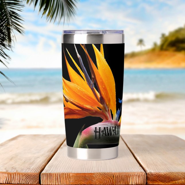 Hawaii Bird of Paradise Plant Flower Insulated Tumbler (Beach (Rotated))