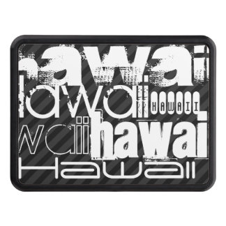Hawaii; Black & Dark Grey Stripes Trailer Hitch Cover