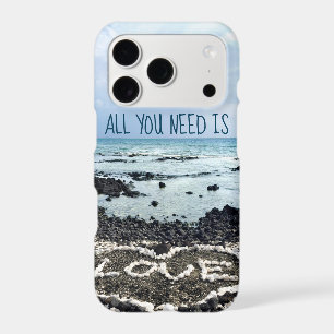 Hawaii Black Sand Beach Coral Heart Love Quote