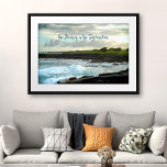 Hawaii Black Sand Beach Journey Is Destination Poster<br><div class="desc">“The journey is the destination.” At the southern end of the Big Island of Hawaii lies a pristine black sand beach. I snapped this scene of waves crashing against the lava rocks in the late afternoon sun. You can easily personalize this wall art plus I also offer customization on any...</div>
