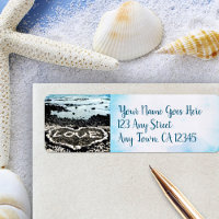 Hawaii black sand beach love heart custom address