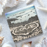 Hawaii black sand lava beach love heart coral rock stone coaster<br><div class="desc">Relax and enjoy the beauty of this pristine Big Island black sand beach while you relax with your favourite beverage on this stone coaster picturing a “love” heart discovered on the Hawaiian coastline. I feel lucky to have spotted this heart made of coral rocks, while walking this beach in the...</div>