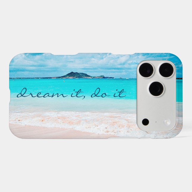 Hawaii Blue Ocean Sandy Beach Photo Dream It Do It (Verso (Horizontal))