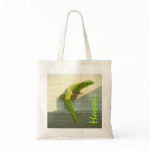 Hawaii bright green gecko reusable bag