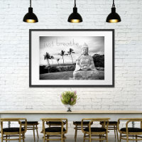 Hawaii Buddha Black & White Photo | Just Breathe