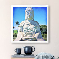 Hawaii Buddha Photography Exhale Quote Script Bold
