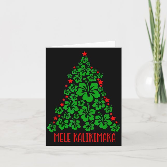 Hawaii Christmas Mele Kalikimaka Floral Christmas  Card (Front)