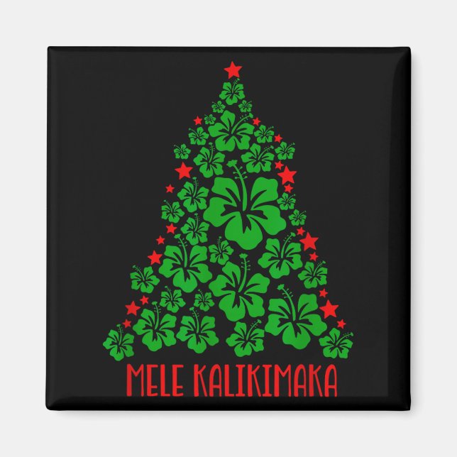 Hawaii Christmas Mele Kalikimaka Floral Christmas  Magnet (Front)