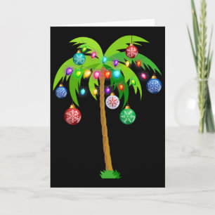 Hawaii Christmas Palm Tree Tropical Xmas Coconut L Card