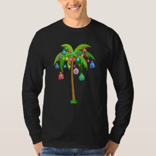 Hawaii Christmas Palm Tree Tropical Xmas Coconut L T-Shirt