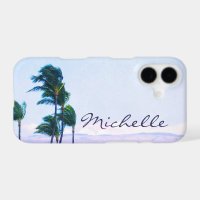 Hawaii Coastal Palm Trees Mountains Nom du script