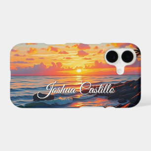 Hawaii Coucher de soleil Calligraphie Simple Nom P