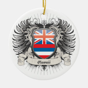 Hawaii Crest Ceramic Ornament