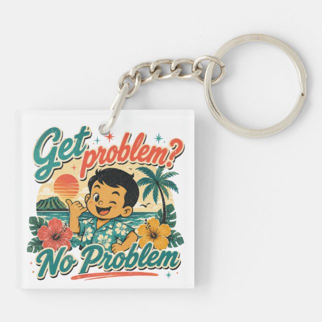Hawaii culture -Get problem Keychain (Back)