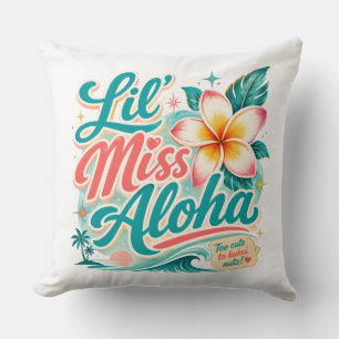 Hawaii culture - Lil Miss Aloha Throw Pillow