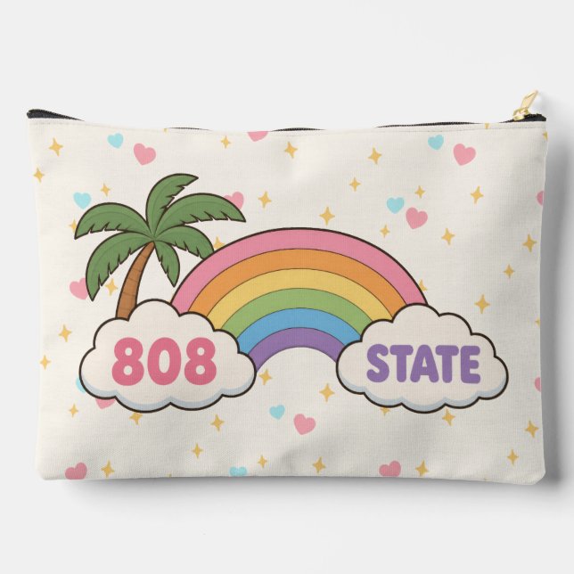 Hawaii culture quote pun pattern accessory pouch (Back)