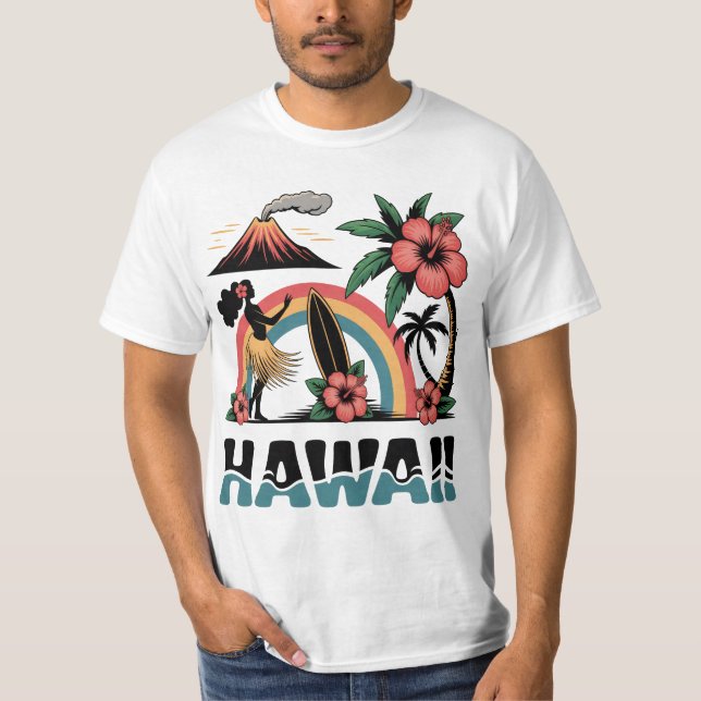 Hawaii Cute Funny T-Shirt Gift For Him Her Machine (Front)