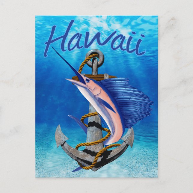 Hawaii Deep Sea Fishing Postcard (Front)