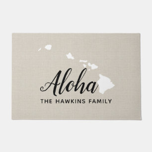 Hawaii Family Monogram State Doormat