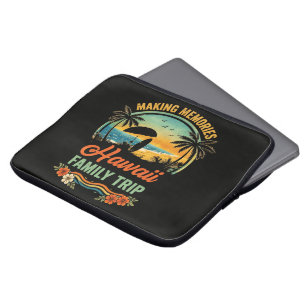 Hawaii Family Trip Beach Sunset Paragliding Scene Laptop Sleeve