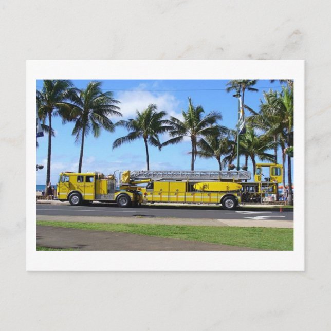 Hawaii Fire Truck Postcard (Front)