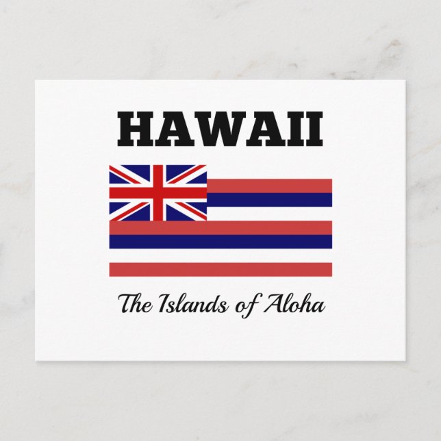 Hawaii, Flag and Motto Postcard (Front)