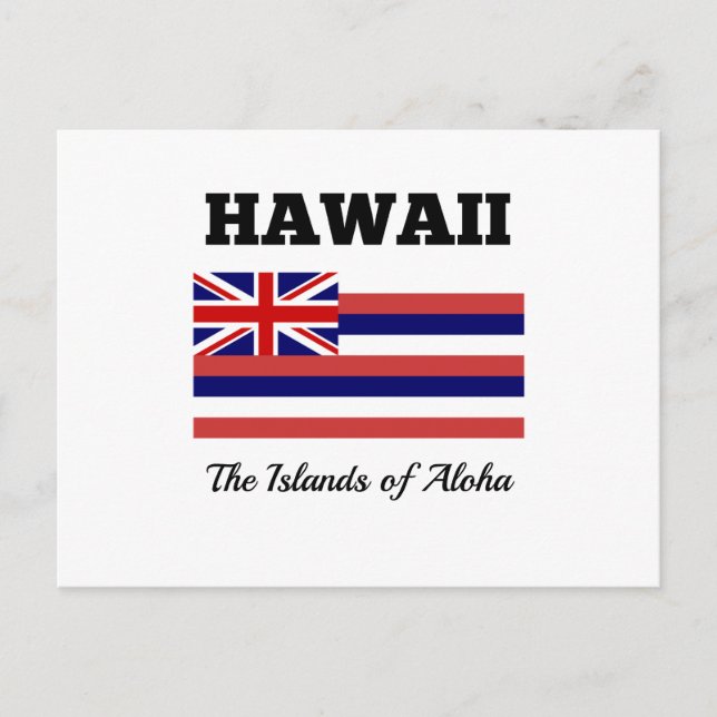Hawaii, Flag and Motto Postcard (Front)