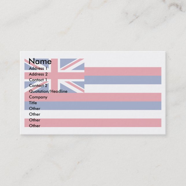 Hawaii Flag Business Card (Front)