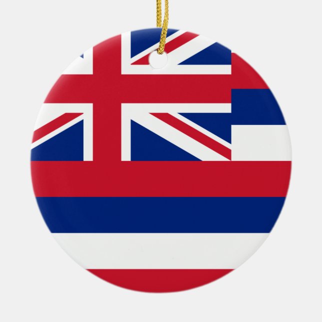 Hawaii Flag Ceramic Ornament (Front)