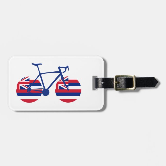 Hawaii Flag Cycling Luggage Tag (Front Horizontal)