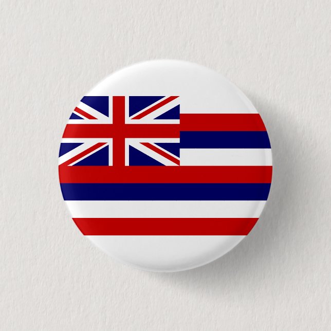 Hawaii Flag, Flag of Hawaii 1 Inch Round Button (Front)