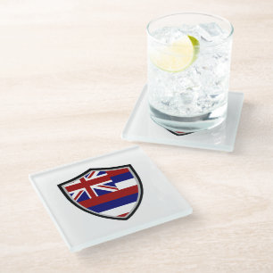 Hawaii flag glass coaster