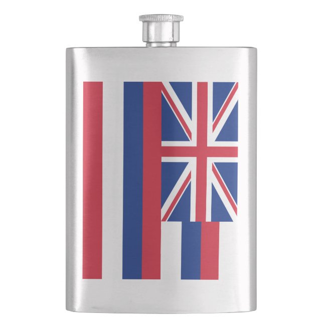 Hawaii Flag Hip Flask (Front)