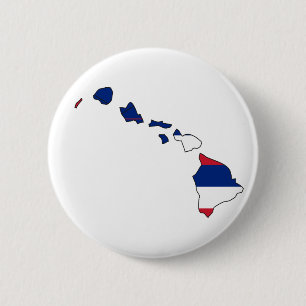 Hawaii Flag Map 2 Inch Round Button