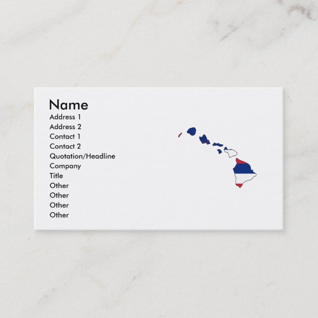 Hawaii Flag Map Business Card (Front)