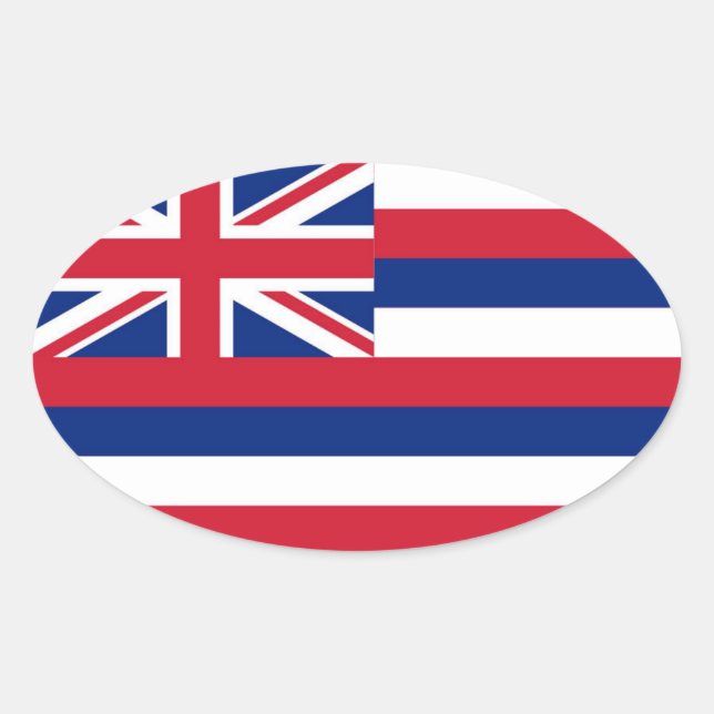 Hawaii flag oval sticker (Front)