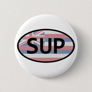 Hawaii Flag Standup Paddling 2 Inch Round Button