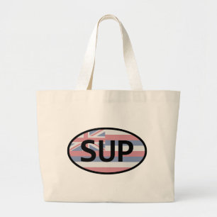 Hawaii Flag Standup Paddling Large Tote Bag