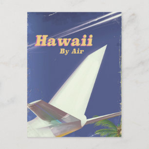 Hawaii Flight vintage vacation print Postcard