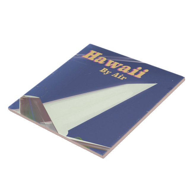 Hawaii Flight vintage vacation print Tile (Side)