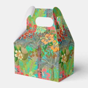 Hawaii Flower Hula Vintage Floral Graphic Favor Box