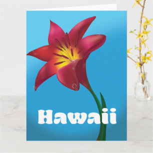 Hawaii Flower Travel print Card