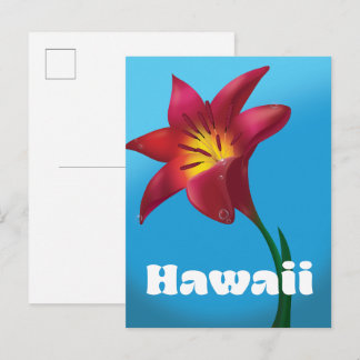 Hawaii Flower Travel print Invitation Postcard