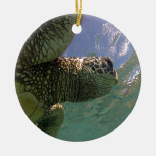 Hawaii Green Sea Turtle Ceramic Ornament