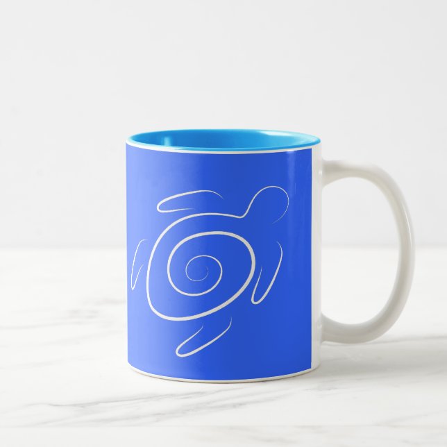 Hawaii Green Sea Turtle Two-Tone Coffee Mug (Right)