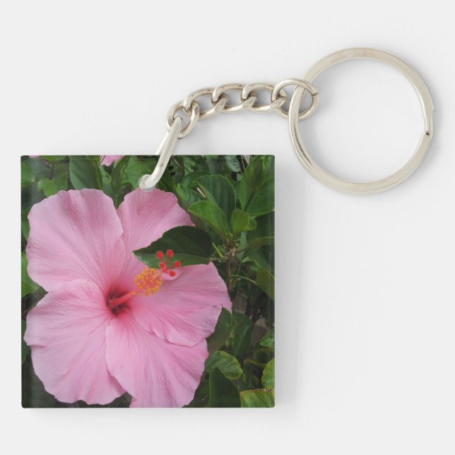 Hawaii Hanauma Bay Hibiscus Flowers Keychain (Back)