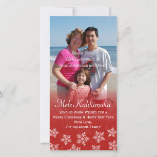 Hawaii Hibiscus Snowflake Carte photo de Noël
