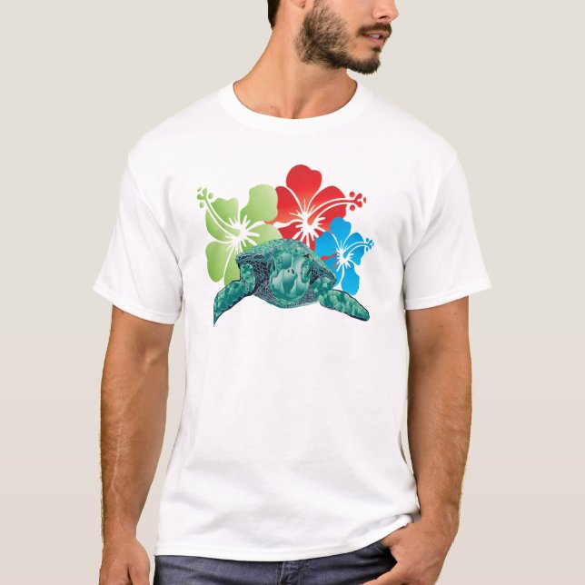 Hawaii Hibiscus Turtle T-Shirt (Front)