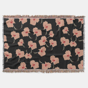 Hawaii Hibsicsus Flowers Throw Blanket